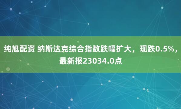 纯旭配资 纳斯达克综合指数跌幅扩大，现跌0.5%，最新报23034.0点