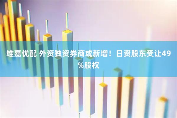 维嘉优配 外资独资券商或新增！日资股东受让49%股权